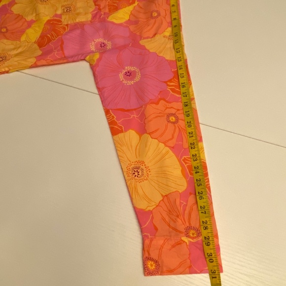 Floral Long Sleeve Organic Cotton Sleep Shirt In Sunkissed Poppies Sz Large - Picture 16 of 17